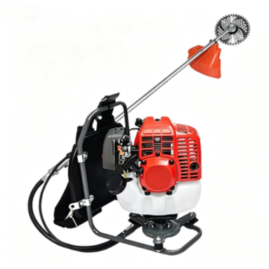 2-Stroke Gas Powered Brush Cutter, Heavy Duty Backpack Grass Trimmer with Anti-Vibration Handle, Gas Weed Eater for Orchard Farm Mountain Weeding & Bush Cutting